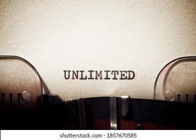 Unlimited Word Written With A Typewriter.