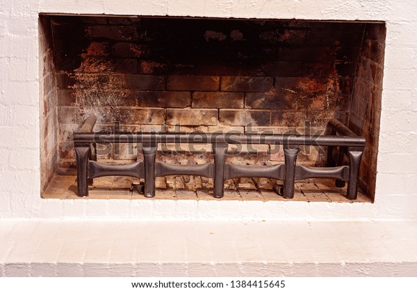 Unlit Fireplace Surrounded By White Painted Stock Photo Edit Now
