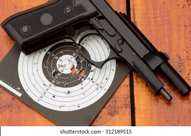 Unloaded Air Gun On Target