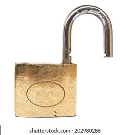 Unlocked Padlock On White Background