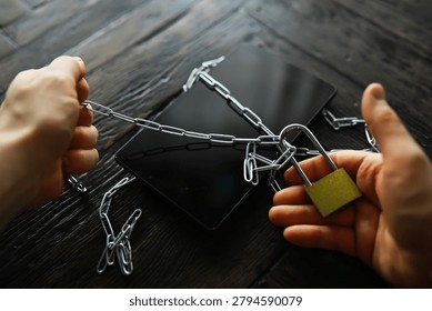 Unlocking Cybersecurity: Breaking Chains on Digital Devices for Security and Access Concept
