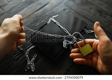 Unlocking Cybersecurity: Breaking Chains on Digital Devices for Security and Access Concept