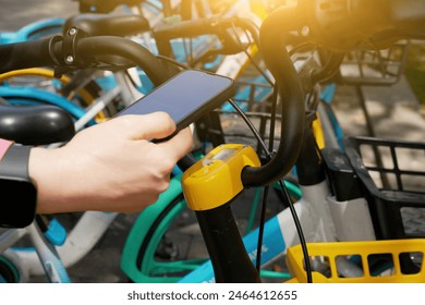 Unlocking a Shared Bicycle Using Smartphone App