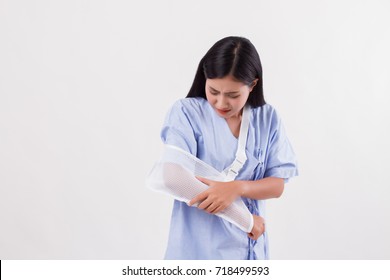 Unlucky Woman With Broken Arm Bone