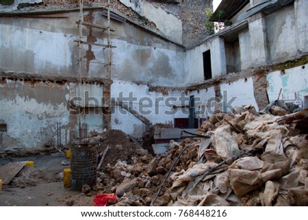unmaintained decaying historical city stone town in zanzibar in Tanzania