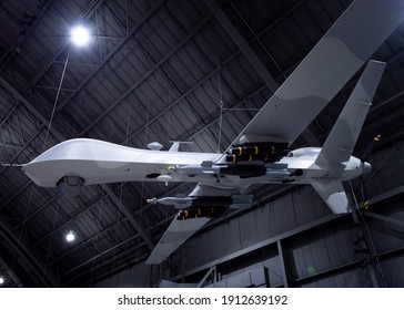 Unmanned Aerial Vehicle UAV In A Hanger