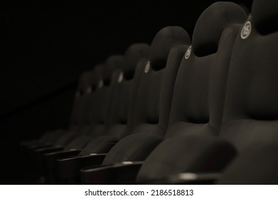 Unmanned And Dark Movie Theater Seats