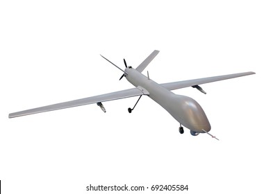 Unmanned Military Aircraft Isolate On White Background