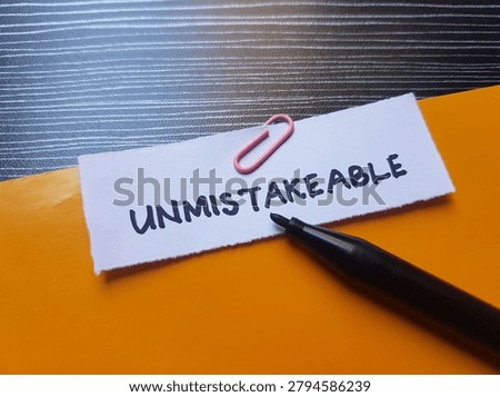 Unmistakeable writting on table background. 