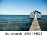 Unnamed boatshed on the Swan river, Perth city 