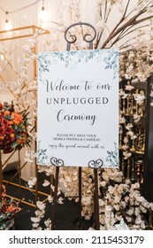 Unplugged Wedding Sign - Welcome To Our No Photos Or Phones Wedding.