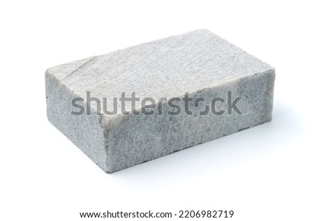 Unpolished marble block isolated on white