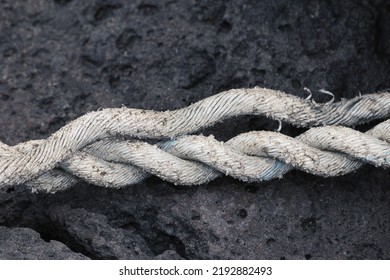 Unravelling Old White Nautical Rope