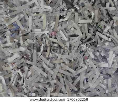 Unreadable paper shredder garbage security class P-4