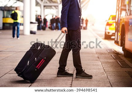 Similar – Unrecognizable traveler standing on volcano in Tenerife