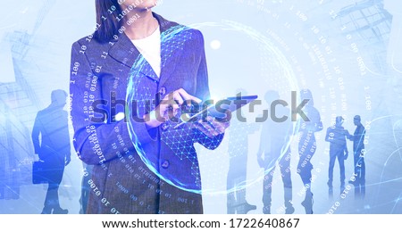 Similar – Image, Stock Photo Unrecognizable woman with tablet in deckchair on beach