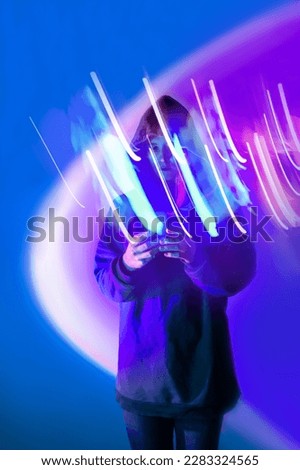 Similar – Image, Stock Photo Woman making a rock sign with her hand