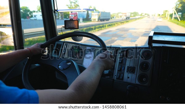 Unrecognizable Lorry Driver Holding Hands On Stock Photo 1458808061 