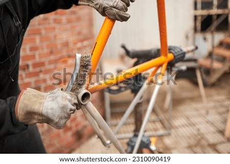 Similar – Image, Stock Photo a bicycle is painted on