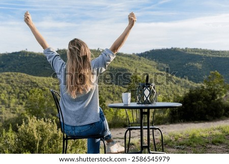 Similar – Image, Stock Photo Unrecognizable woman in serene Walk in Avatar Grove, Vancouver Island Forest