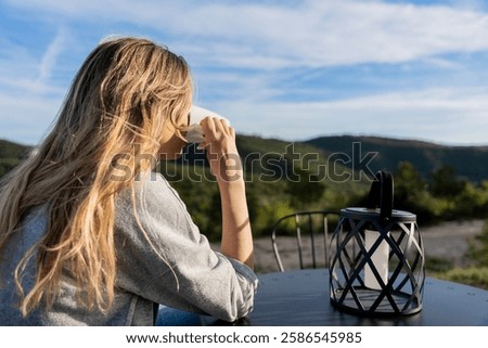 Similar – Image, Stock Photo Unrecognizable woman in serene Walk in Avatar Grove, Vancouver Island Forest