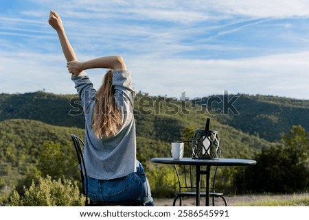 Similar – Image, Stock Photo Unrecognizable woman in serene Walk in Avatar Grove, Vancouver Island Forest