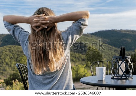 Similar – Image, Stock Photo Unrecognizable woman in serene Walk in Avatar Grove, Vancouver Island Forest