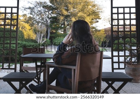 Similar – Image, Stock Photo Unrecognizable woman in serene Walk in Avatar Grove, Vancouver Island Forest