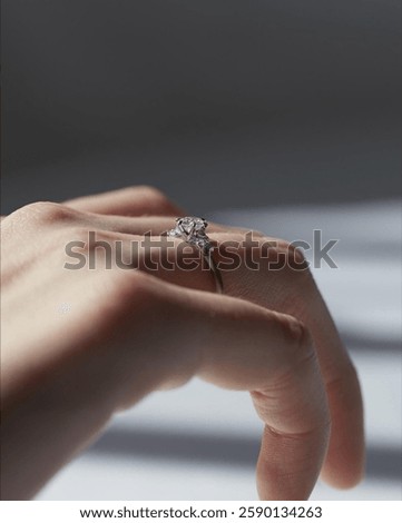 Image, Stock Photo Unrecognizable young woman engaging in paper crafts at home