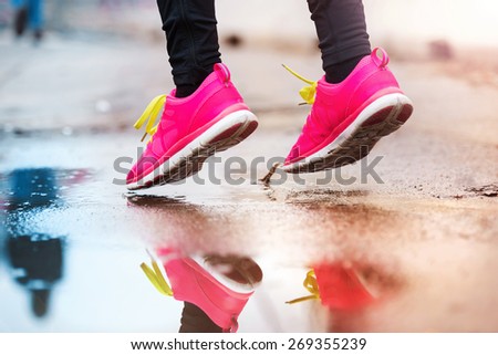 Similar – jog in the rain Lifestyle