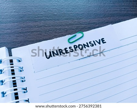 Unresponsive writting on table background. 