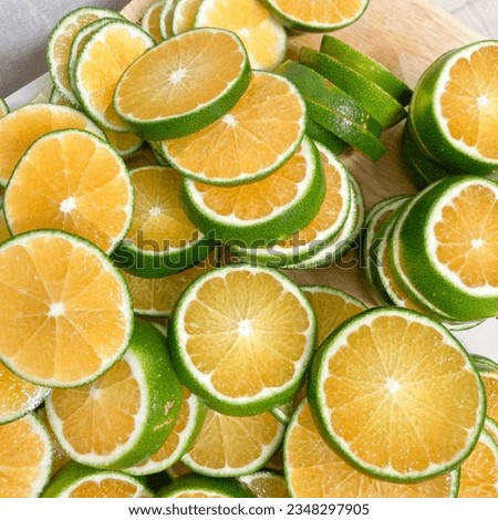 unripe green mandarin and tangerine