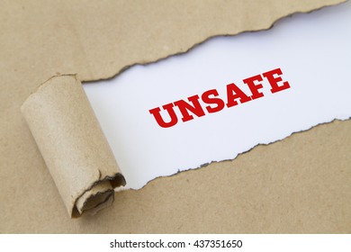 Unsafe Word Written Under Torn Paper Stock Photo 437351650 | Shutterstock