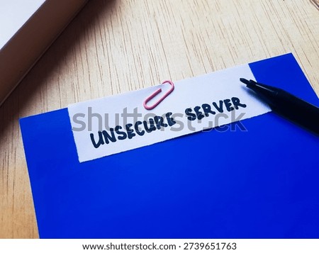 Unsecure server writting on table background. 