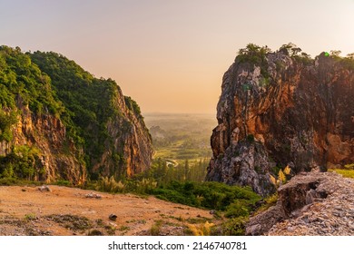 Unseen Songkhla ,Khao Khuha, a naturally occurring mountain In the past there was a quarry concession ,in Thailand - Shutterstock ID 2146740781
