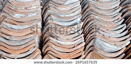 unused rooftile,old rooftiles,pattern rooftile,rows of rooftiles lined up, background texture