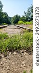 unused train track at devil