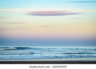 Unusual Cloud Formation above North Sea, at sunset from Cocklawburn Beach which is located near Scremerston, north Northumberland, England - Shutterstock ID 2259539107