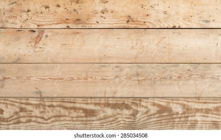 Unusual Empty Wooden Desk Of Hipster. View From Above On Business Wooden Interior Office Desk Rough Textured Pine Planks