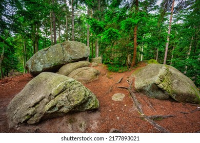 Unusual Granite Rock Formation In The Izera Mountains, Poland