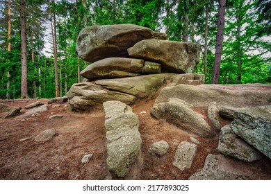 Unusual Granite Rock Formation In The Izera Mountains, Poland