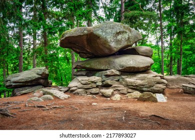 Unusual Granite Rock Formation In The Izera Mountains, Poland