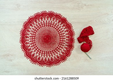 Unusual Hobby Crochet. Background With Copy Space For Text