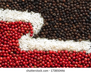 Unusual Maori Flag Made Of Food And Condiments