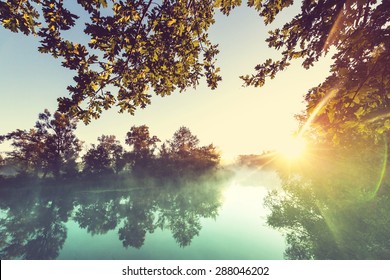 Unusual River Fog In Summer Season