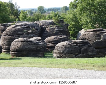 Unusual Rock Formations At Rock City, Kansas.