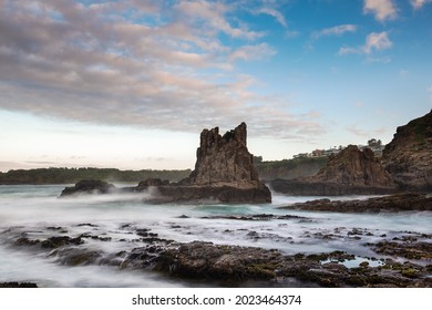 Unusual Rock Formations Near Kiama Downs At Sunset, A Tourist Hotspot An Hour South Of Sydney Australia