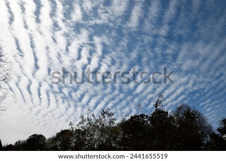 Unusual sky clouds formation background