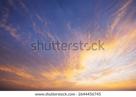 Unusual storm clouds at sunset.  Suitable for background.