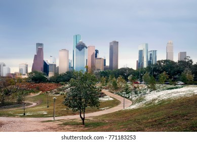 Unusual Weather - Snow In Houston, Texas, USA